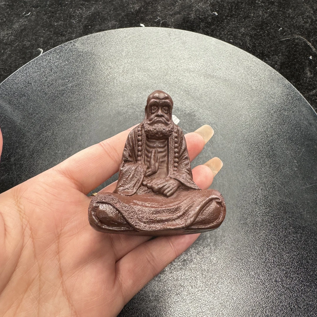 宜兴原矿紫砂茶宠茶玩-达摩