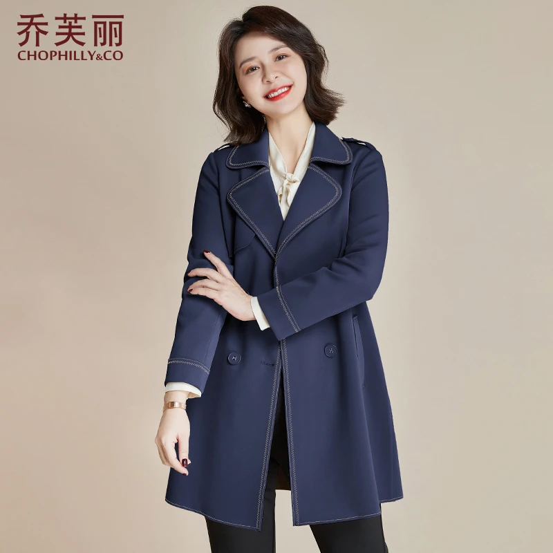 中年妈妈秋装风衣外套中长款洋气上衣2025新款中老年女春秋季衣服