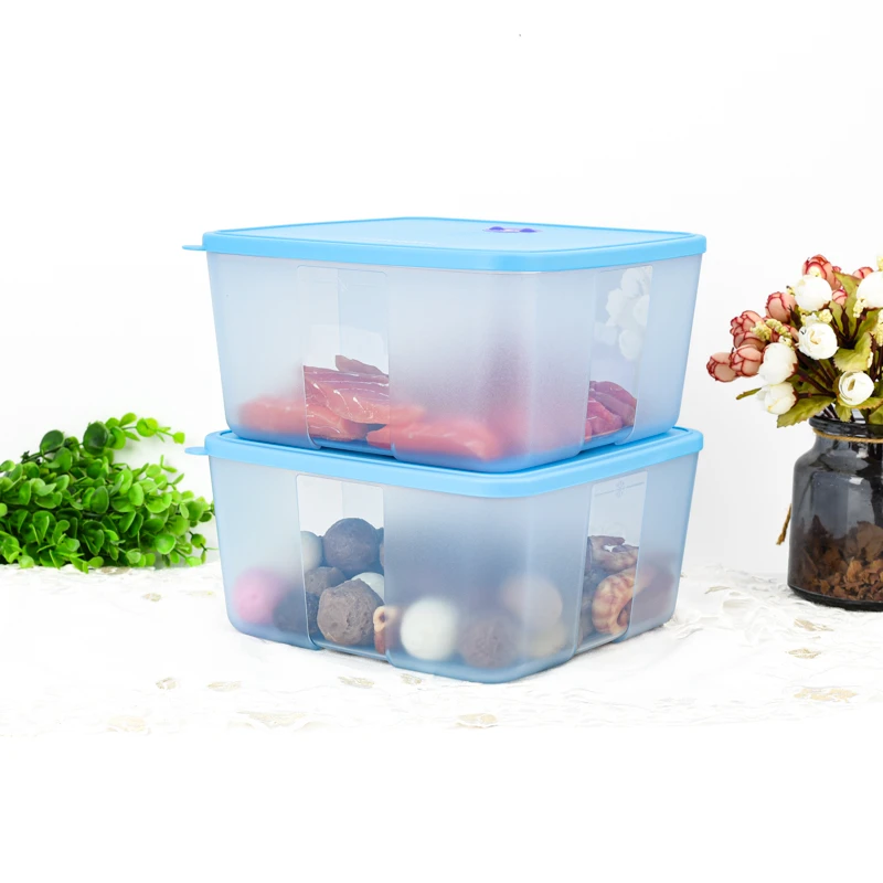 特百惠 4.5L时光冷冻保鲜盒 冰箱密封冷藏收纳盒方形大容量储藏盒