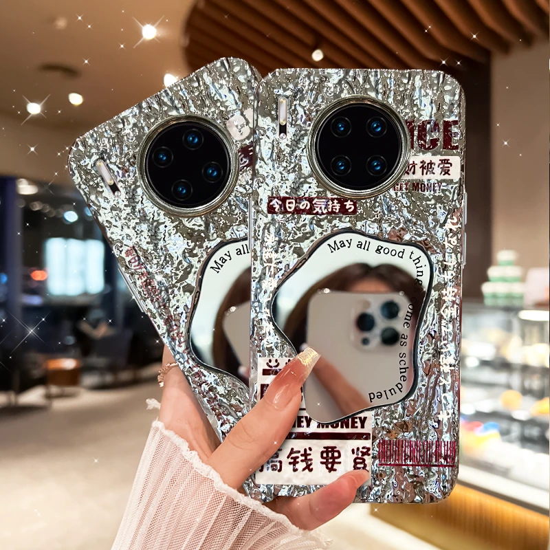 适用华为mate30epro手机壳浮雕岩石发财被爱好运无限防摔保护套