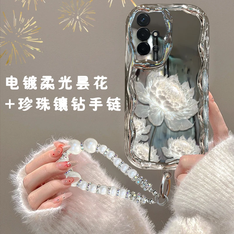适用于oppoa93手机壳电镀奶油纹复古昙花软硅胶防摔壳