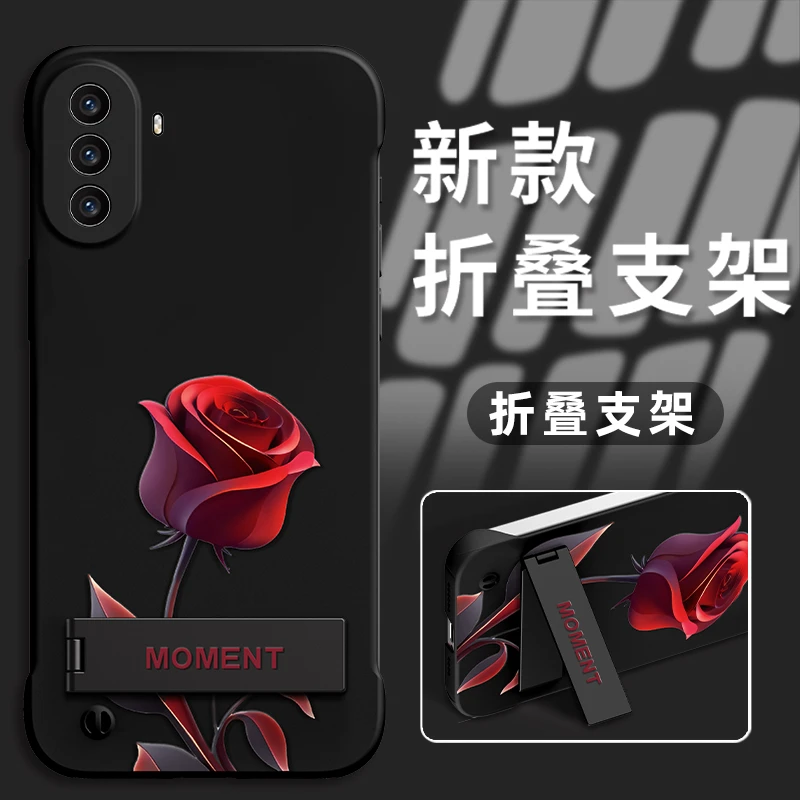 适用于华为畅享50手机壳新款PC无边框唯美红玫瑰保护套爆款