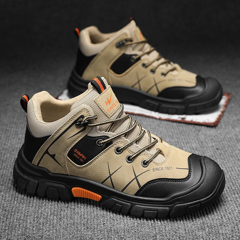 双星男鞋秋季运动休闲户外登山鞋防水防臭耐磨工地干活工地劳保鞋
