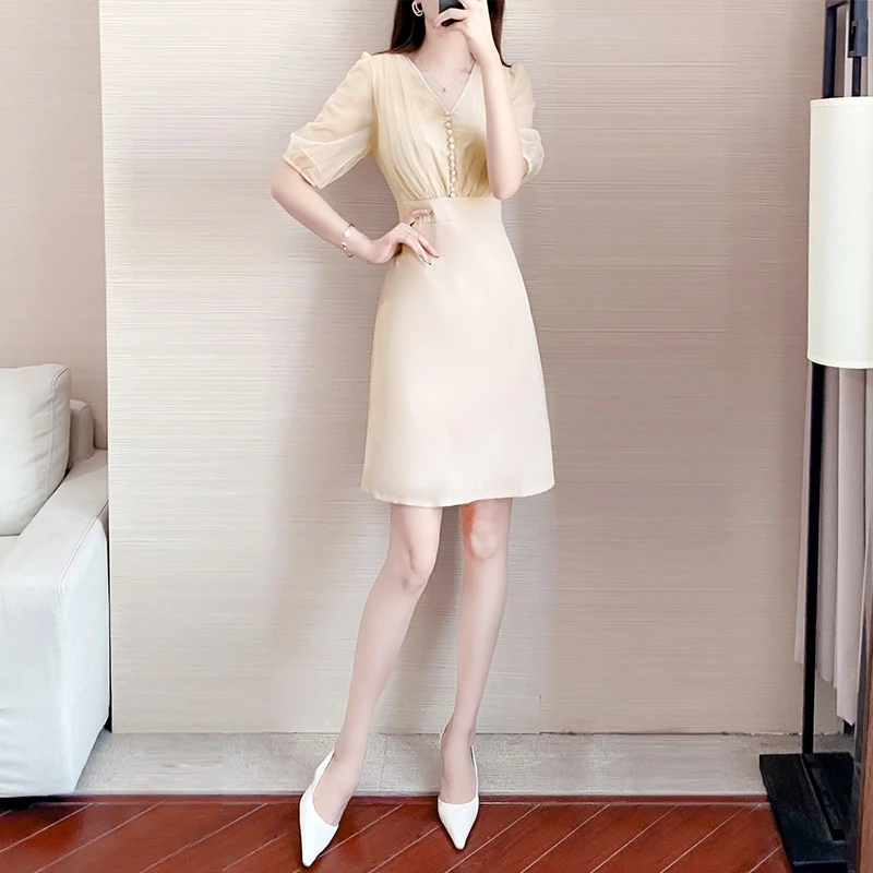 春夏氛围感连衣裙2023年夏季新款御姐女神范收腰气质修身包臀裙子
