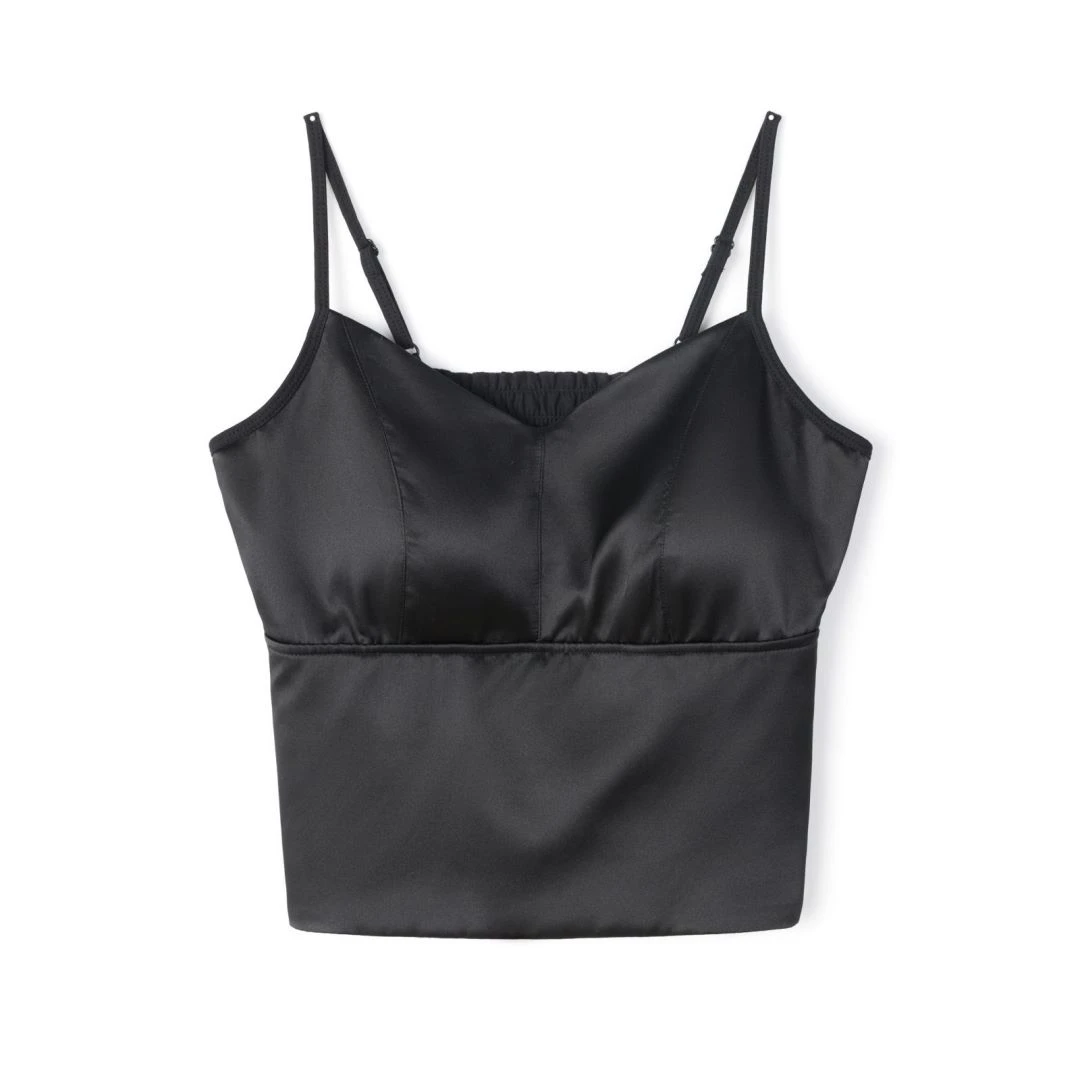 【100%桑蚕丝面料】打底吊带运动内衣白色美背夏季女外穿背心60027