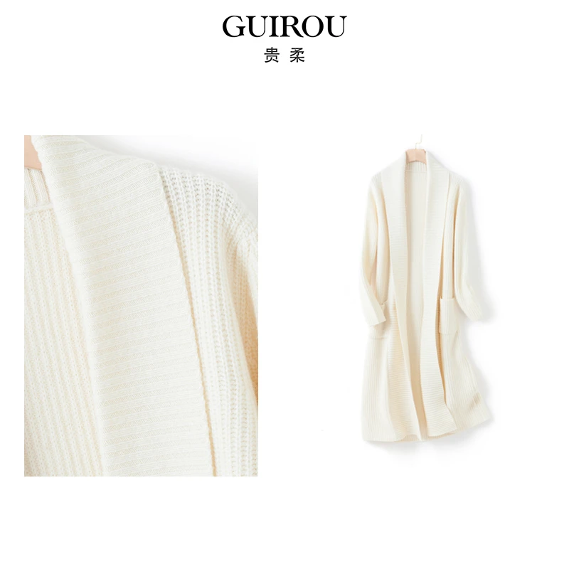 【100%绵羊毛】秋冬中长款女士加厚开衫浴袍款保暖百搭外套39024