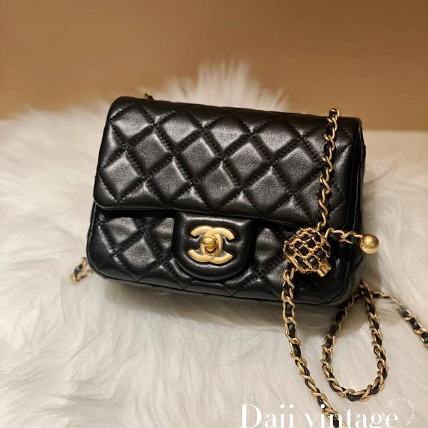 大吉中古/Chanel香奈儿核桃金球方胖斜挎包