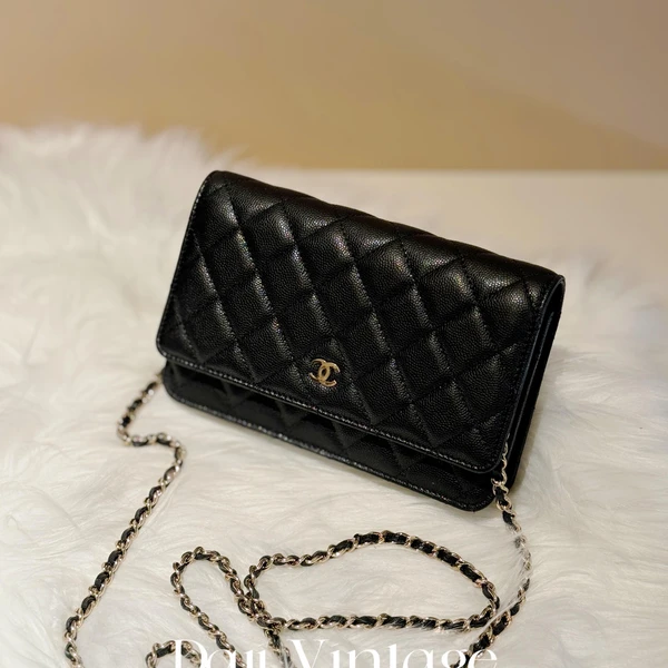 大吉中古/Chanel香奈儿黑金woc斜挎包