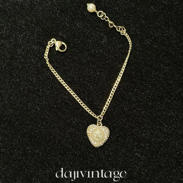 大吉中古/Chanel香奈儿琉璃珍珠水钻爱心手链