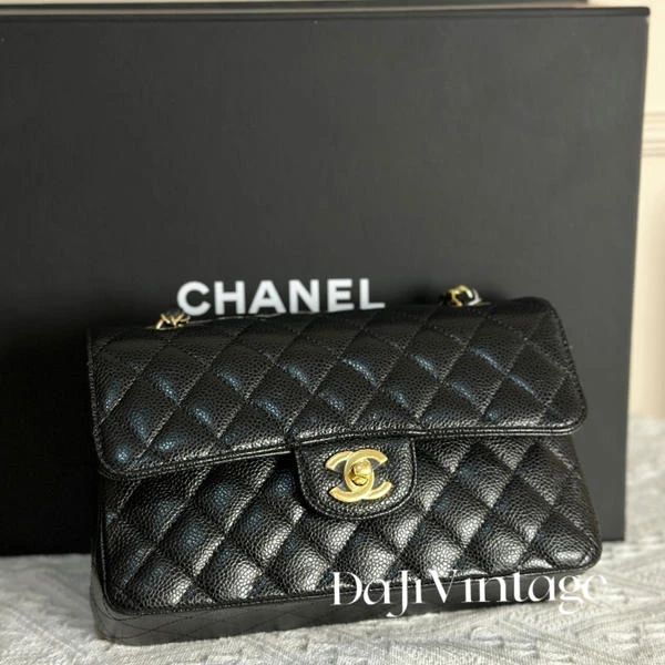 大吉中古/Chanel香奈儿黑金Cf小号单肩斜挎包