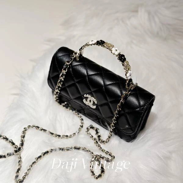 大吉中古/Chanel 香奈儿23Kmini立体浮雕花卉手柄woc斜挎包