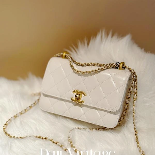 大吉中古/Chanel香奈儿白金双金珠19斜挎包
