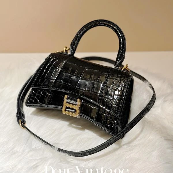 大吉中古/Balenciaga 巴黎世家黑金Xs沙漏斜挎包