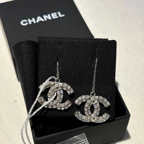 大吉中古/Chanel香奈儿双排水钻双c耳钉