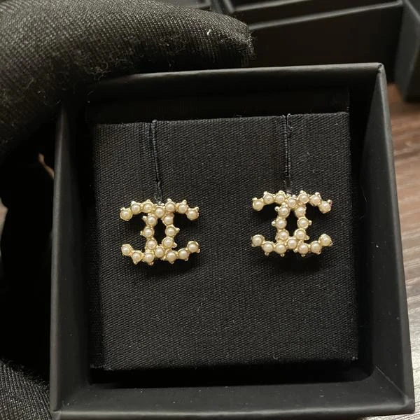 大吉中古/Chanel香奈儿珍珠双c耳钉