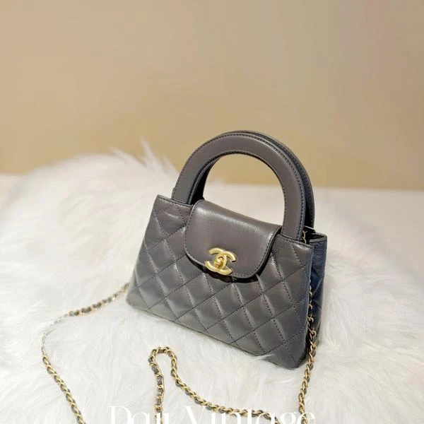 99新 Chanel/香奈儿 大吉中古/chanel香奈儿24a灰色kelly斜挎包