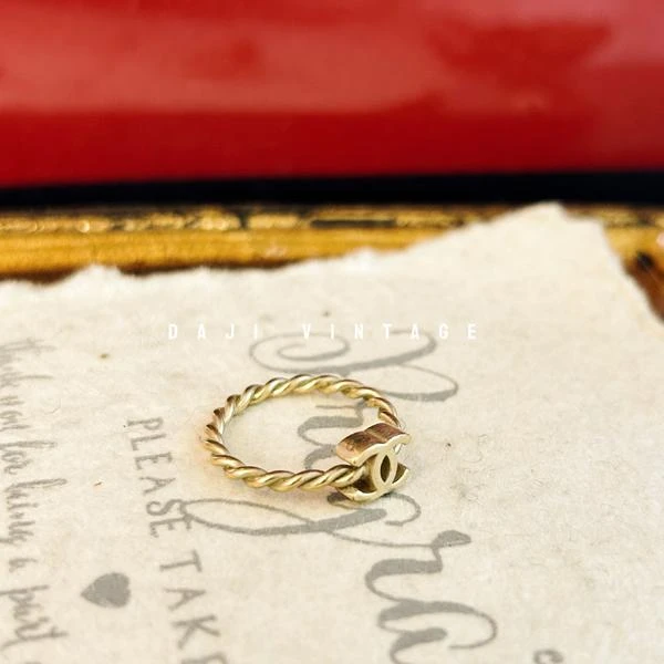 大吉中古/Chanel双C麻花Vintage戒指