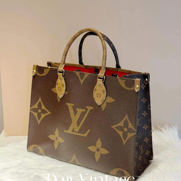 99新 LouisVuitton/路易威登 大吉中古/lv老花中号onthego单肩包
