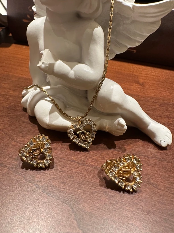 95新  大吉中古/dior迪奥项链耳夹套装