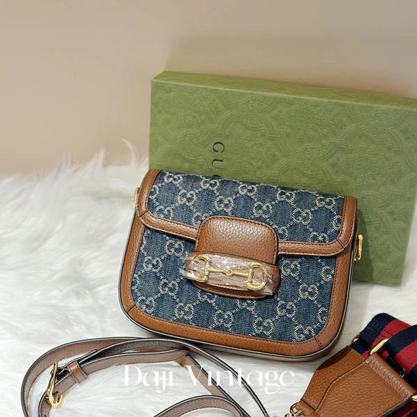 大吉中古/Gucci古驰丹宁1955迷你马鞍斜挎包