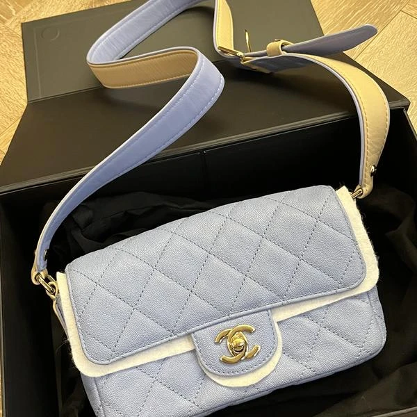 大吉中古/Chanel 香奈儿baby蓝斜挎