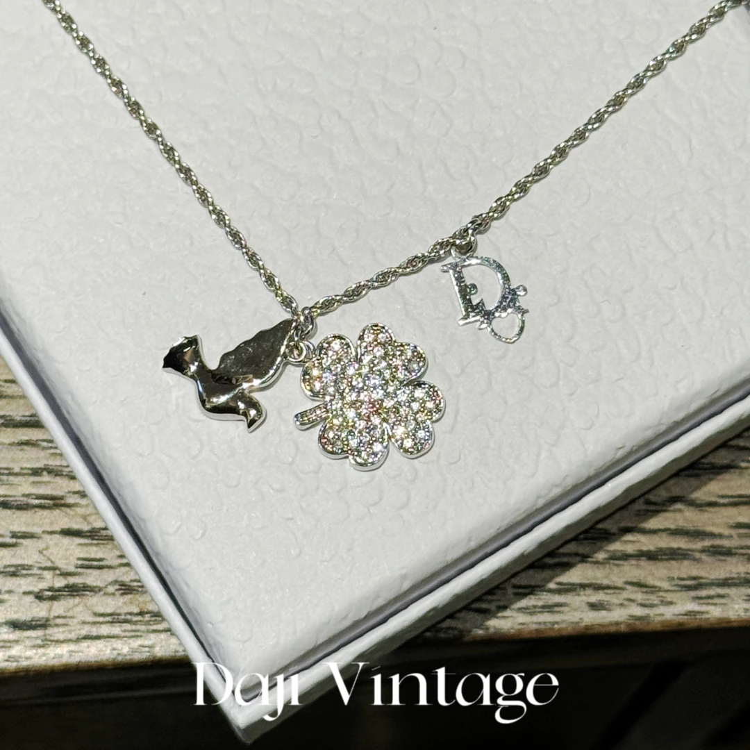 95新 Dior/迪奥 大吉中古/dior迪奥四叶草项链