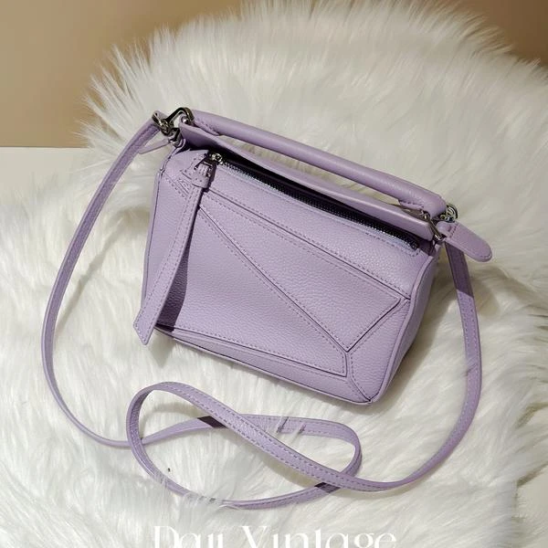 大吉中古/loewe罗意威薰衣草紫mini puzzle斜挎包