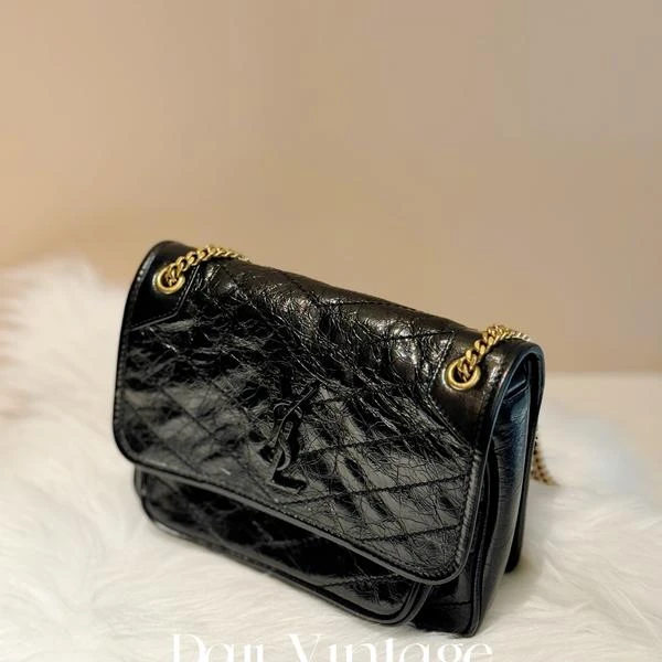 大吉中古/YSL黑金d扣小号niki单肩包