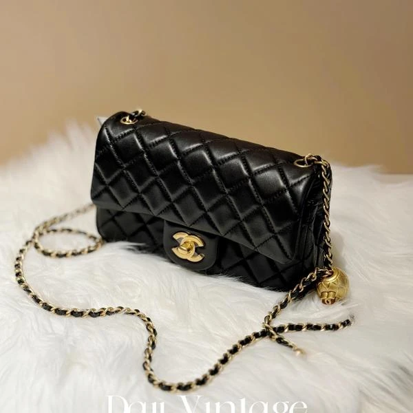 99新 Chanel/香奈儿 大吉中古/chanel香奈儿黑金球大mini斜挎包