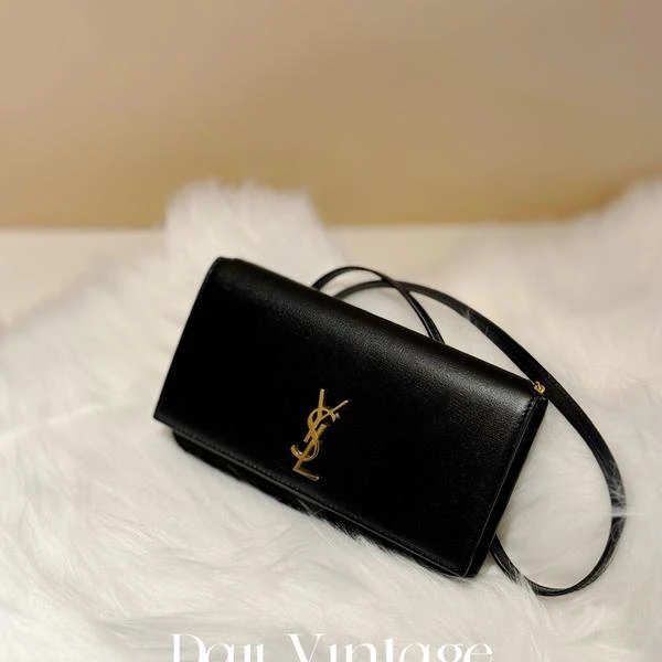 大吉中古/ysl圣罗兰黑金斜挎包