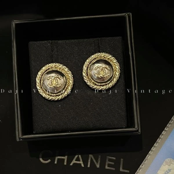 大吉中古/Chanel香奈儿立面圆形双C耳钉