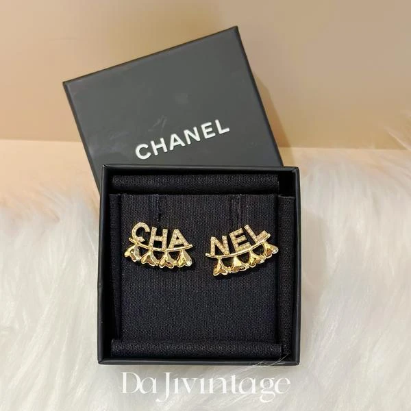 大吉中古/Chanel香奈儿23p爱心logo字母耳钉