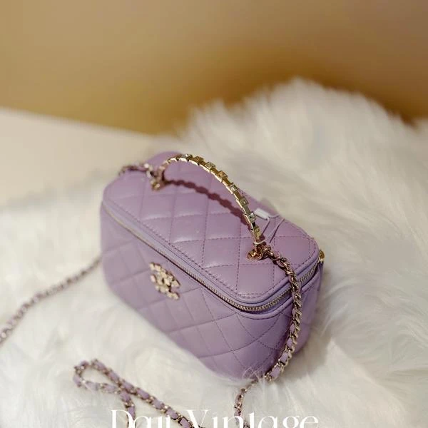 大吉中古/Chanel钻扣24p香芋紫长盒子斜挎包