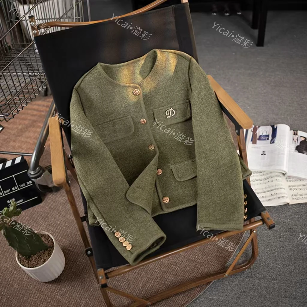 bd- 流行定制色系小香风毛呢短外套秋冬轻奢短款双面8808