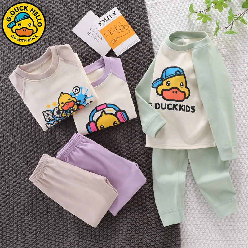 （买一送一）儿童秋衣套装宝宝男童女童长袖春秋保暖秋冬春季婴