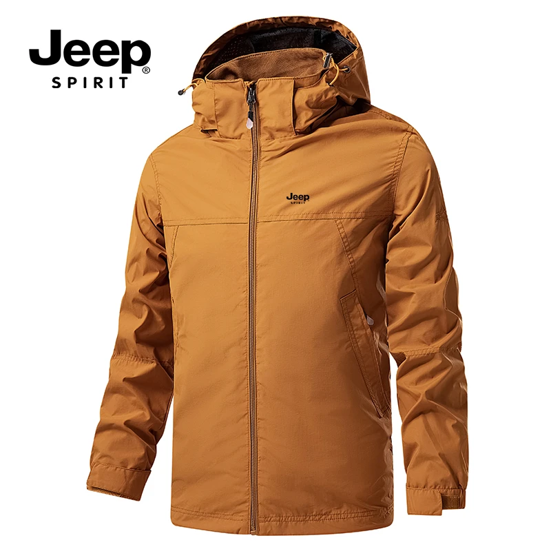 JEEPSPIRIT吉普外套男装春秋冲锋衣防水防风户外夹克外衣薄款