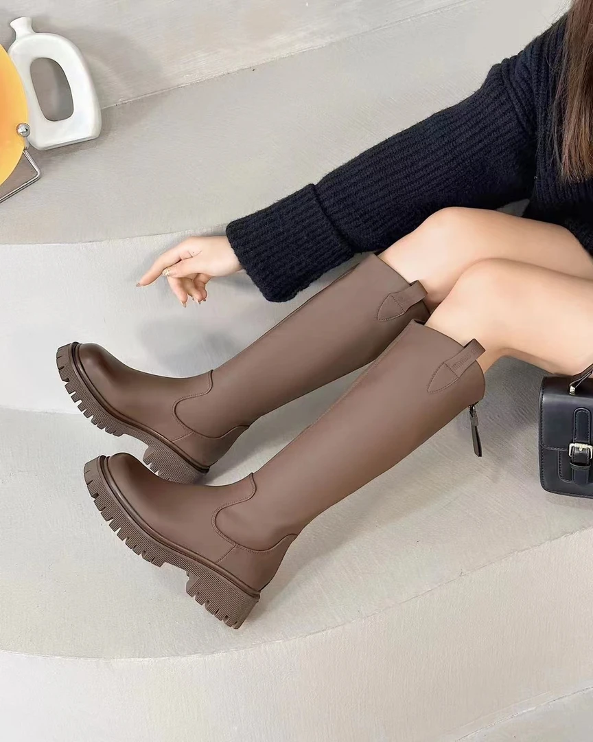 粉丝尝鲜价！弹力皮加薄绒瘦瘦时尚高靴1-9233