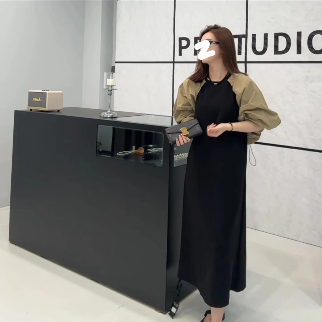 时尚宽松独特连衣裙女2025秋大码胖MM气质慵懒洋气定制女款长裙