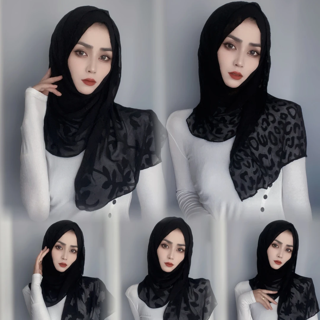 高端外贸特黑提花长巾