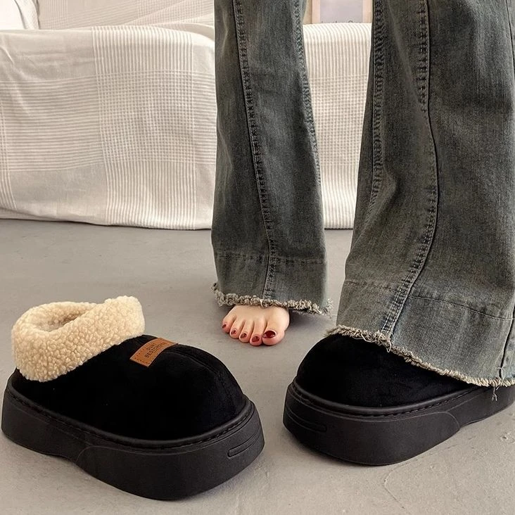 皮毛一体保暖厚底增高雪地靴2025新款秋冬加绒低帮百搭外穿棉鞋女