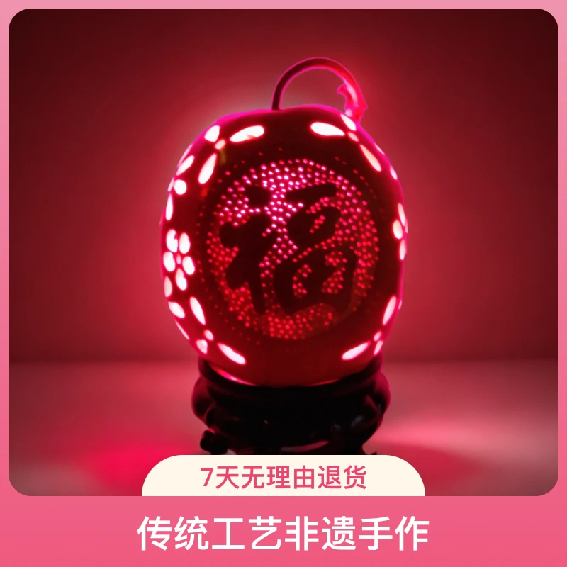 创意天然葫芦镂刻古风时尚葫芦灯传统工艺非遗手作