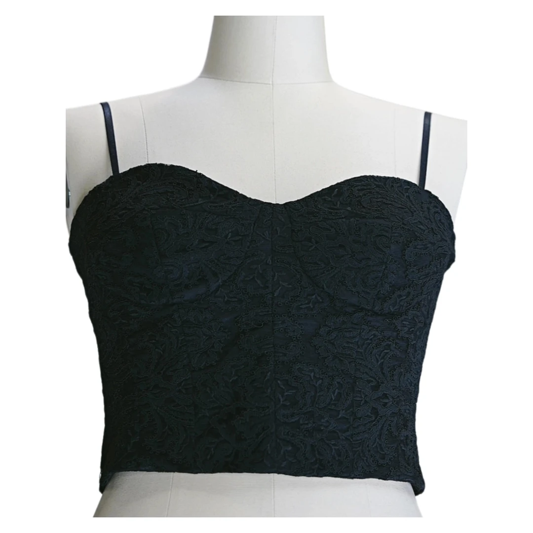 MULACKE穆兰赫 时尚暗夜黑提花百搭修身背心吊带8033