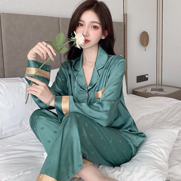 2025春秋季冰丝睡衣女士薄款轻奢高级感家居服长袖两件套可外穿