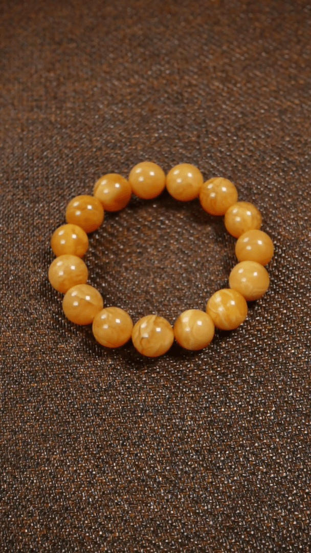 【闪购商品】琥珀手链未镶嵌花蜡虎皮手串13mm
