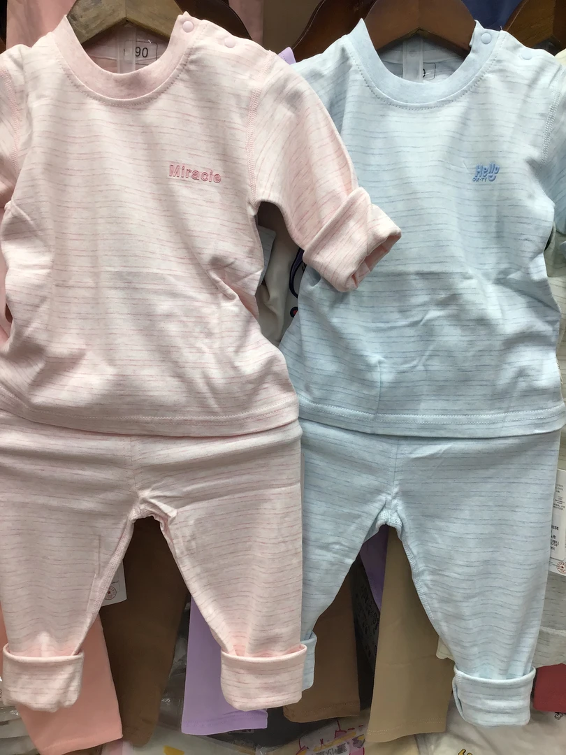 全无骨合缝彩棉内衣小童套装 儿童棉毛衫秋衣秋裤两件套