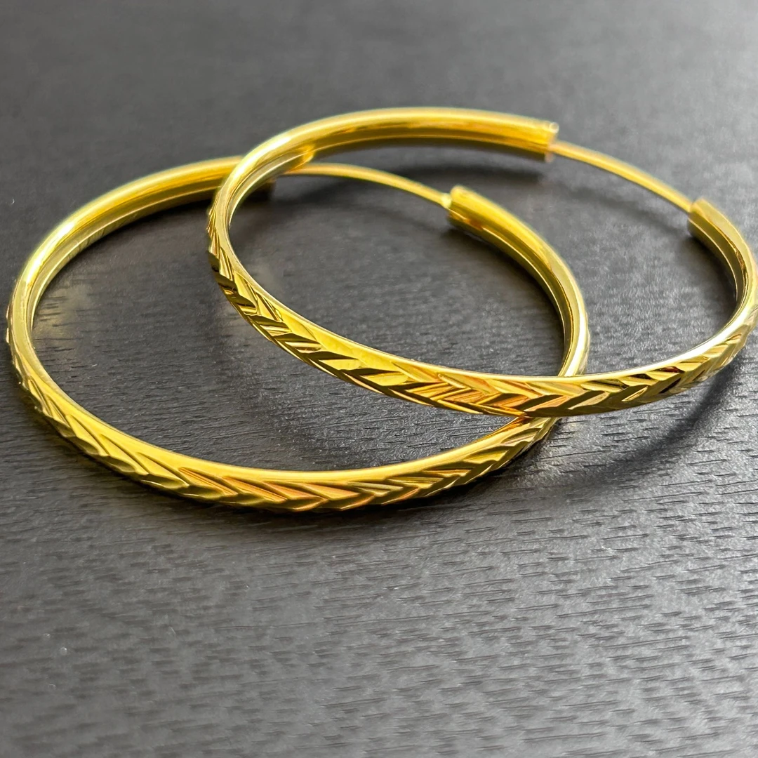 925银耳饰 【店长专享1】925银闪电纹耳圈YE876