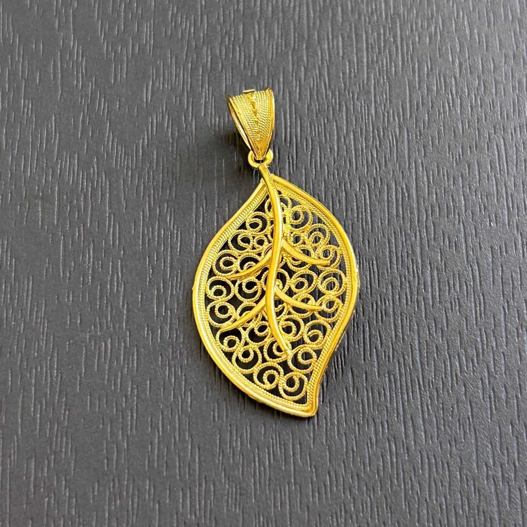 吊坠足银 【店长专享】足银金枝玉叶吊坠（单吊坠/不配链）YDZ760