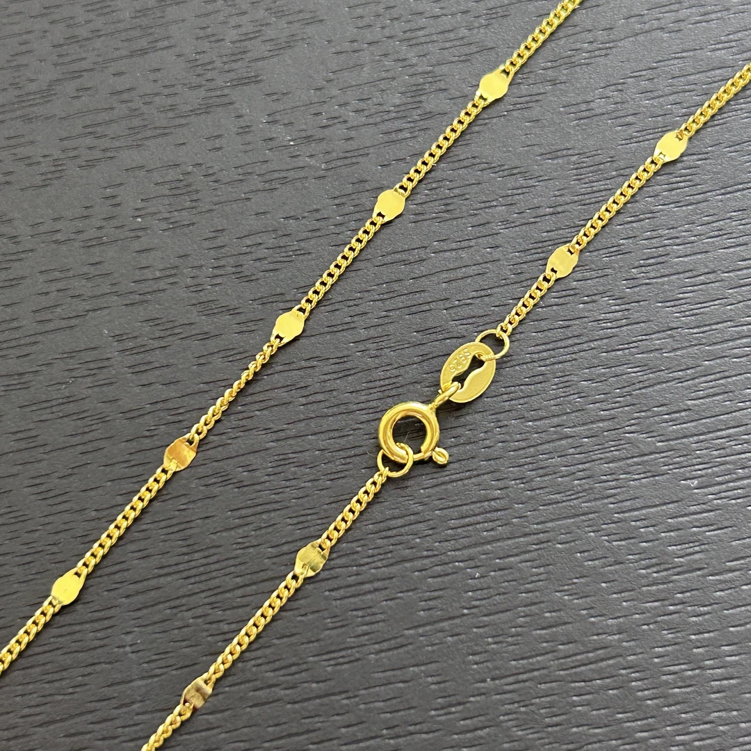 链子925银 【鸣钻MZ】925银肖邦间瓦片链（45CM长）YXL057