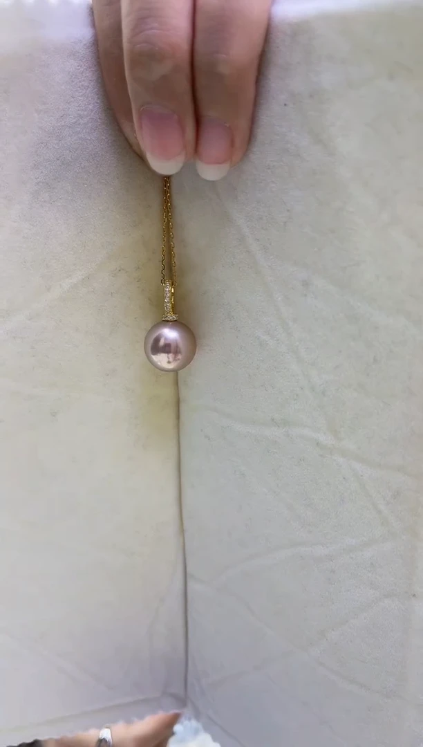 【闪购商品】淡水珍珠吊坠(赠链)银S925镶嵌卡曼 约13mm