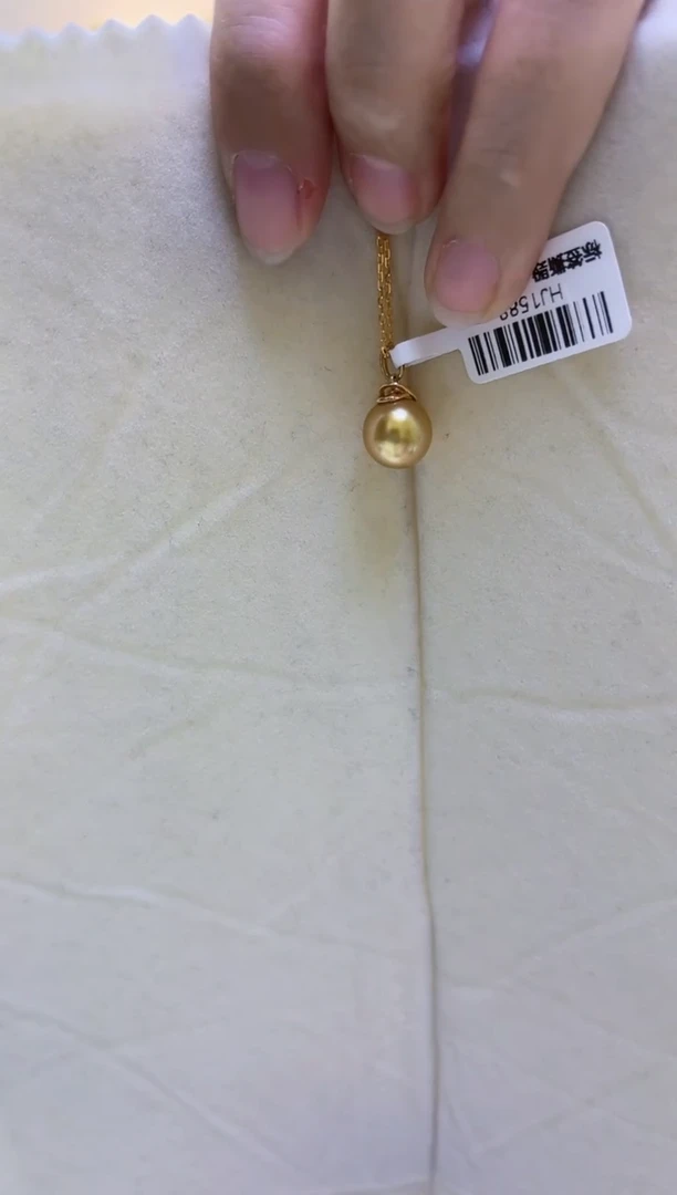 【闪购商品】海水珍珠吊坠(赠链)18K金镶嵌金珠约11mm